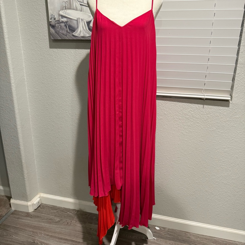 New York & Company Red Satin Dress